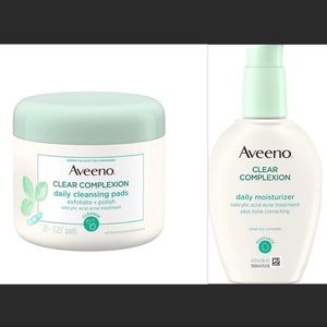 Bundle! AVEENO Clear Complexion Daily Moisturizer & Cleansing Pads
